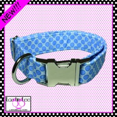Blue Skittle Dots Pet Collar