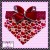 Red and White Double Bow (Mosaic Hearts) +$7.50