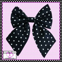 Black Polka Dot Sailor Bow