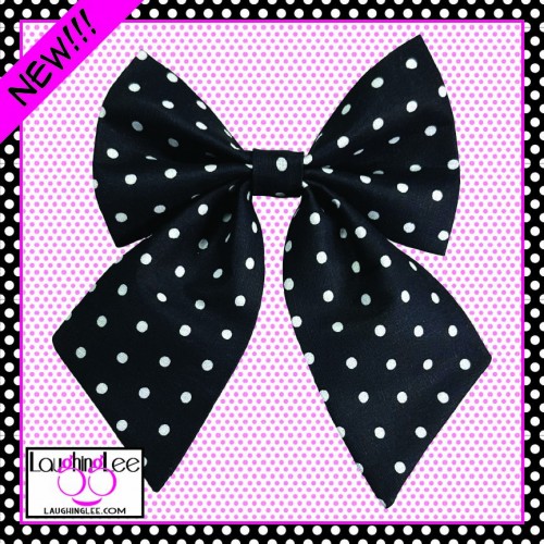 Black Polka Dot Sailor Bow