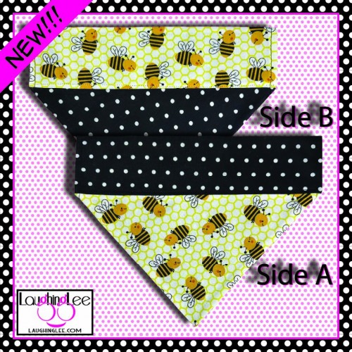 Bee Happy Over Collar Pet Bandana