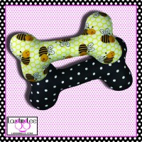 Bee Happy Stuffed Dog Bone Toy