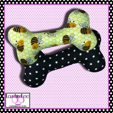 Bee Happy Stuffed Dog Bone Toy