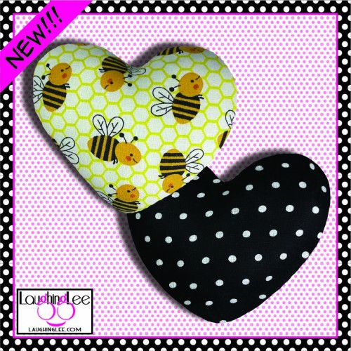 Bee Happy Stuffed Heart Dog Toy