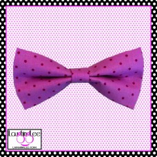 Pink with Small Red Dots Bow Tie