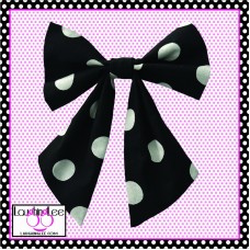 Black with Large White Polka Dots Sailor Bow