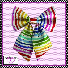 Rainbow Dots & Stripes Sailor Bow