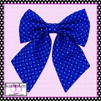 Blue Line Dot Sailor Bow