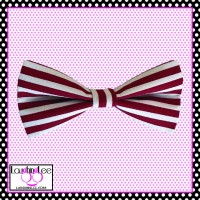 Red and White Stripe Bow Tie