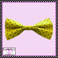 Yellow with Small Black Polka Dots - Bow Tie