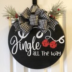 Jingle All the Way Round Wood Sign a
