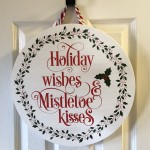 Holiday Wishes Round Wood Sign