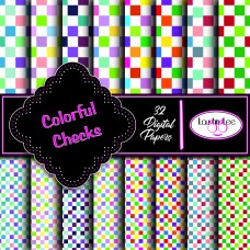Colorful Checked Digital Paper