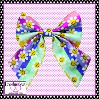 Happy Daisies Stripe Sailor Bow