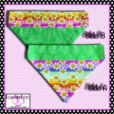 Happy Daisies Mint Over Collar Pet Bandana