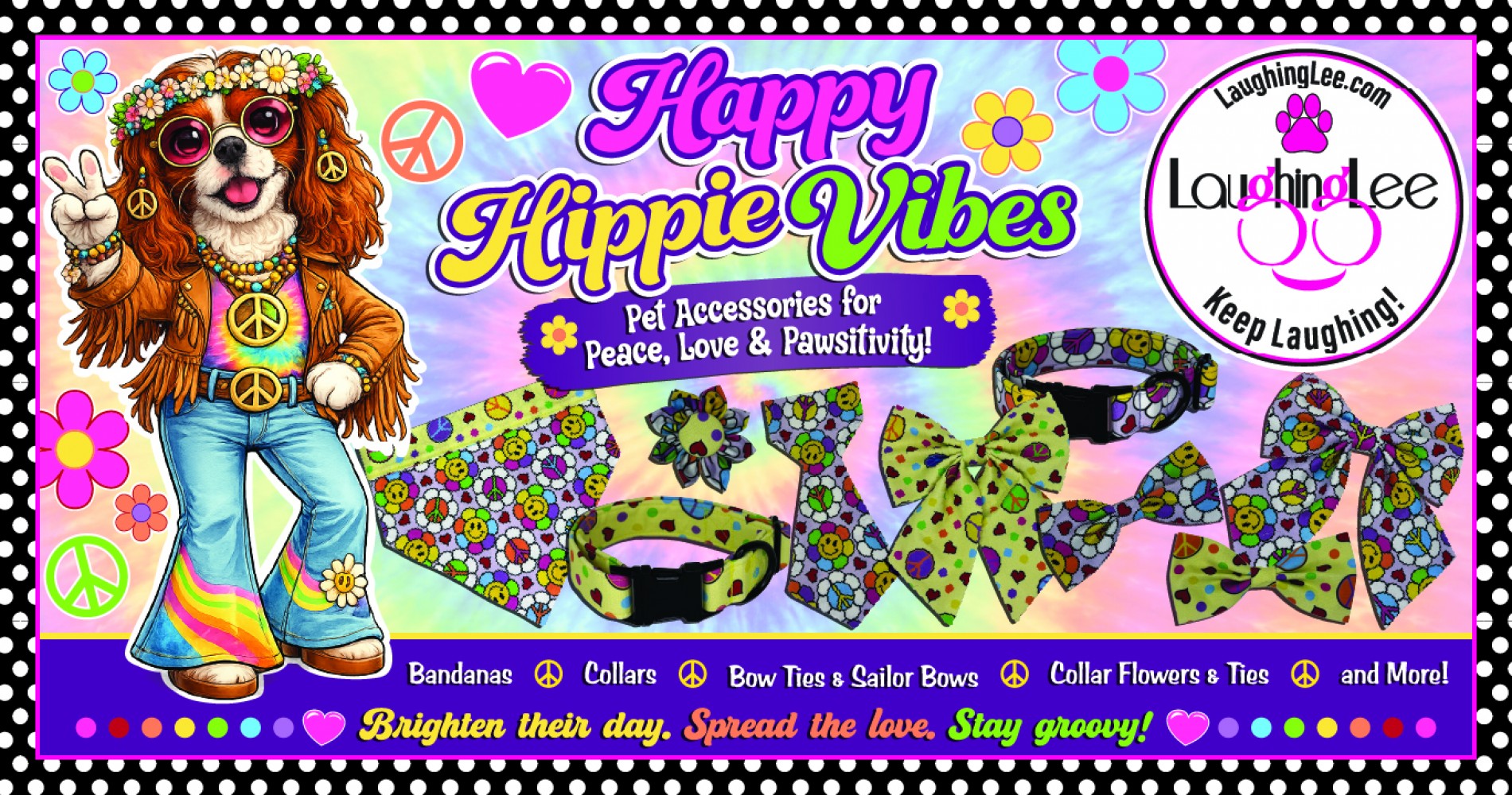 Happy Hippie Vibes Banner