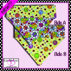 Happy Hippie Vibes Over Collar Pet Bandana
