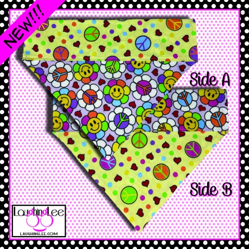 Happy Hippie Vibes Over Collar Pet Bandana
