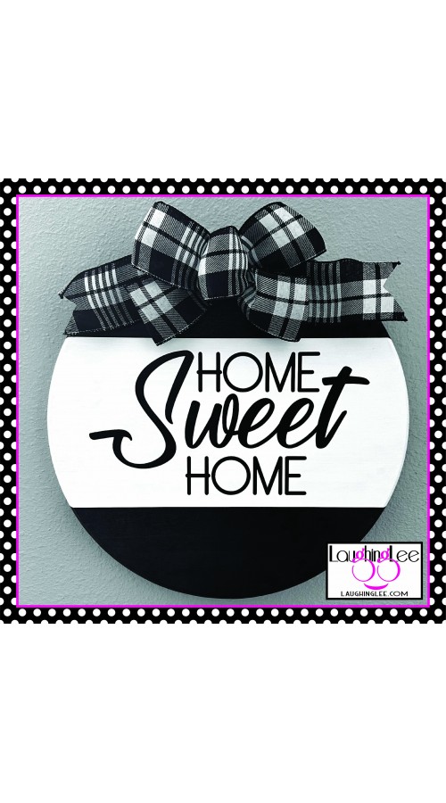 Home Sweet Home Painted Round Wood Sign