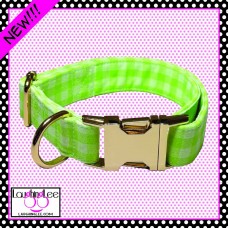 Green Gingham Pet Collar Green Gingham Pet Collar