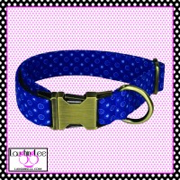 Blue Line Dots Pet Collar