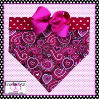 Paisley Hearts Pet Bandana