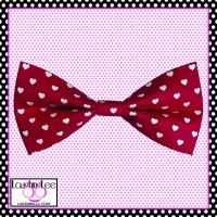 Red Polka Hearts Bow Tie