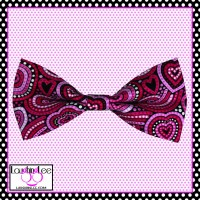 Paisley Hearts Bow Tie