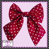 Red Polka Hearts Sailor Bow