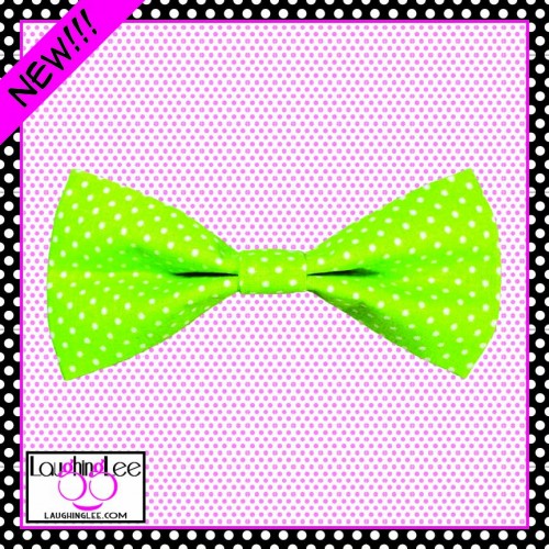 Lime Green Dots Bow Tie