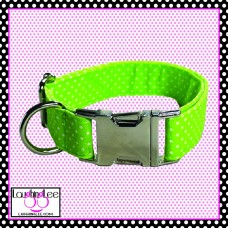 Lime Green Dots Pet Collar