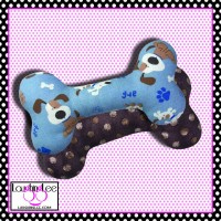 Brown Puppy Party Stuffed Dog Bone Toy