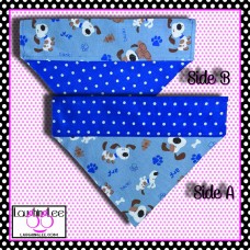 Blue Puppy Party Over Collar Pet Bandana