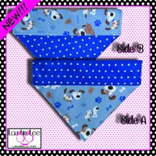 Blue Puppy Party Over Collar Pet Bandana