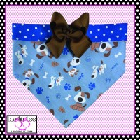 Blue Puppy Party Pet Bandana Blue Puppy Party Pet Bandana