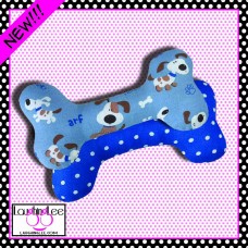 Blue Puppy Party Stuffed Dog Bone Toy