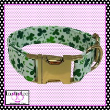 Shamrocks on White Pet Collar