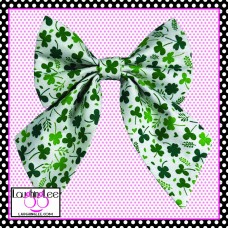Shamrocks on White Sailor Bow Shamrocks on White Sailor Bow