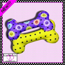 Smiling Daisies Purple Stuffed Dog Bone Toy