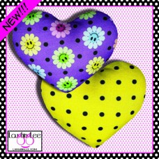 Smiling Daisies Purple Stuffed Heart Dog Toy