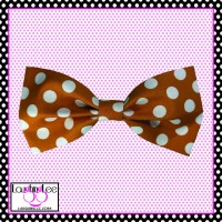 Orange with White Polka Dots Bow Tie