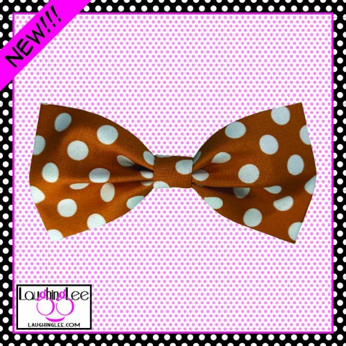 Orange with White Polka Dots Bow Tie Orange with White Polka Dots Bow Tie