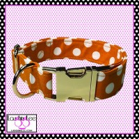 Orange with White Polka Dots Collar