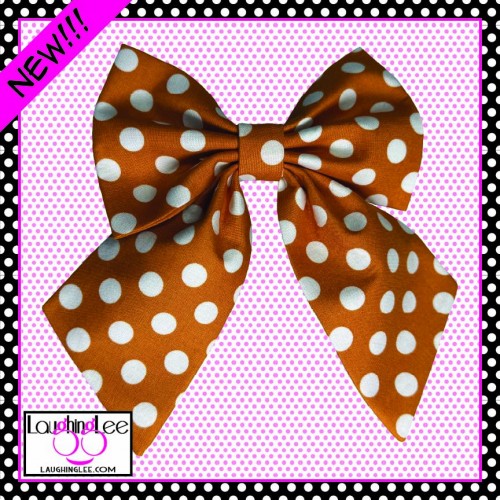 Orange with White Polka Dots Sailor Bow Orange with White Polka Dots Sailor Bow