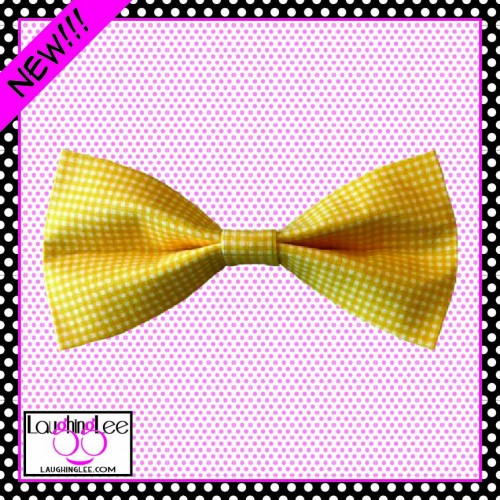 Yellow Check Bow Tie